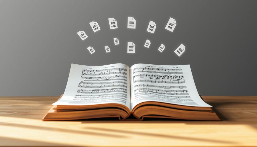 A classical music score sheet meticulously laid out on a well-lit wooden table, with various musical file format icons and symbols hovering above. The score is rendered in a detailed, hand-crafted engraved style, conveying a sense of heritage and tradition. In the background, a subtle gray gradient provides a clean, minimalist backdrop, allowing the score and file format elements to take center stage. The overall composition radiates a sense of scholarly authority and academic rigor, befitting the subject matter of the article. A classical music score sheet meticulously laid out on a well-lit wooden table, with various musical file format icons and symbols hovering above. The score is rendered in a detailed, hand-crafted engraved style, conveying a sense of heritage and tradition. In the background, a subtle gray gradient provides a clean, minimalist backdrop, allowing the score and file format elements to take center stage. The overall composition radiates a sense of scholarly authority and academic rigor, befitting the subject matter of the article.